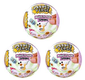 lot 936 image: ALREADY OPENED MGAs Miniverse Make It Mini Make It Mini Spring (3 Pack) - Spring, Seasonal, Easter, Blind Pack, DIY, Crafts, Activity, Resin Play, Replica Food, NOT Edible, Collectors, 8 - Retail $33