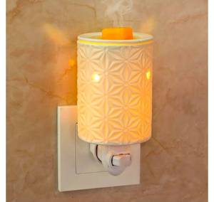 lot 943 image: Ceramic Wax Melt Warmer, Plug in Wax Warmer for Scented, Scentsy Wax Warmer for Fragrance Oil, Night Light Wax Burner Decoration with Two Bulbs - Retail $0