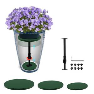 lot 985 image: Axcoix Adjustable Height Plant Risers for Inside Pots, 12-21 Wooden Planter Inserts for Large Pots Sturdy Support, Planter Lift Insert for Tall Square Round Taper Planters (6 8 10 Base or Top) - Retail $27