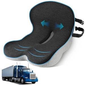lot 990 image: jpinlr Truck Driver Seat Cushion, Memory Foam L-Shaped Ergonomic Cushion for Office Chairs, Comfort & Support for Long Sitting - Retail $30