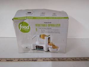 lot 2 image: Food Network Tabletop Vegetable Spiralizer 8 Piece ( Appears New In Box )