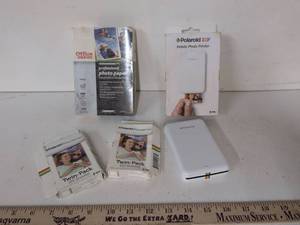 lot 9 image: Polaroid ZIP Mobile Photo Printer with Paper and Accessories Lot