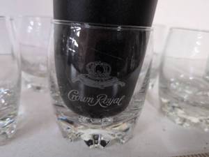 lot 19 image: Crown Royal & Jack Daniels Old No. 7 Whiskey Glasses