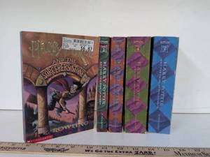 lot 55 image: Harry Potter and the Sorcerers Stone J.K. Rowling Plus 4 Additional Books