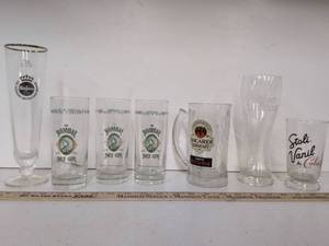 lot 68 image: Lot of 7 Branded Drinkware Glasses Bombay Gin Bacardi Wasteels