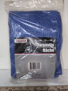 lot 72 image: tool bench hardware 4  x 6  blue tarp tarpaulin