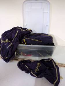 lot 76 image: Pura Royale Navy Blue Drawstring Bags with Gold Trim
