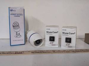 lot 79 image: Wyze Cam v3 Indoor & Outdoor Security Camera Lot (3 Units)  Dummy Cameras