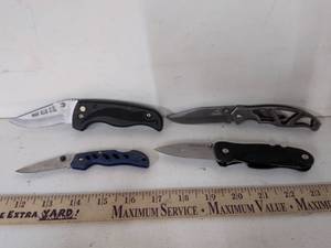 lot 93 image: Folding Pocket Knives Including Gerber Leatherman