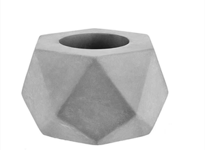 lot 1104 image: Gray Faceted Geometric Small Tabletop Fire Pit