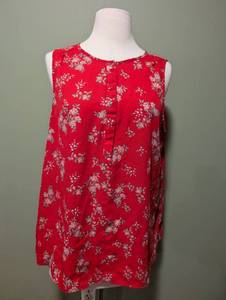 lot 1803 image: Zac & Rachel Sleeveless Tank Top Red Floral Print L
