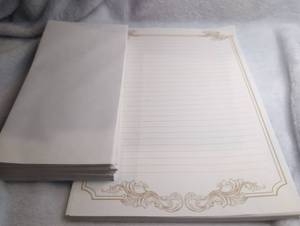 lot 1901 image: Lined Notepad with Decorative Borders  Envelopes