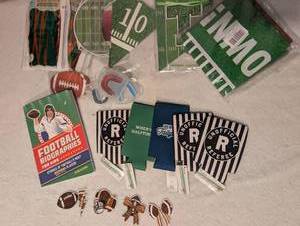 lot 1405 image: Inventory Lot Football Biographies for Kids Book and Football Party Supplies&nbsp