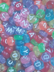 lot 1501 image: Multicolor Alphabet Letter Beads Assorted Lot- new