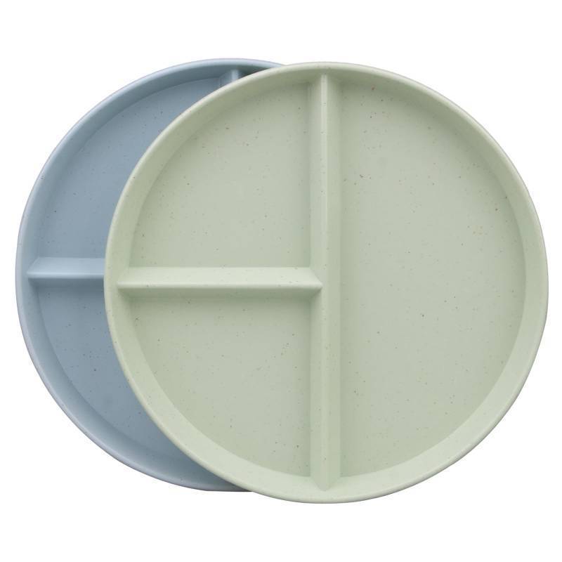 lot 13075 image: Soptalles 2Pack 9 Inch Portion Control Plates, Divided Plates for Dinner, Round Bariatric Dinner Plate for Adults, Dishwasher & Microwave Safe (Blue & Green) - Retail $7