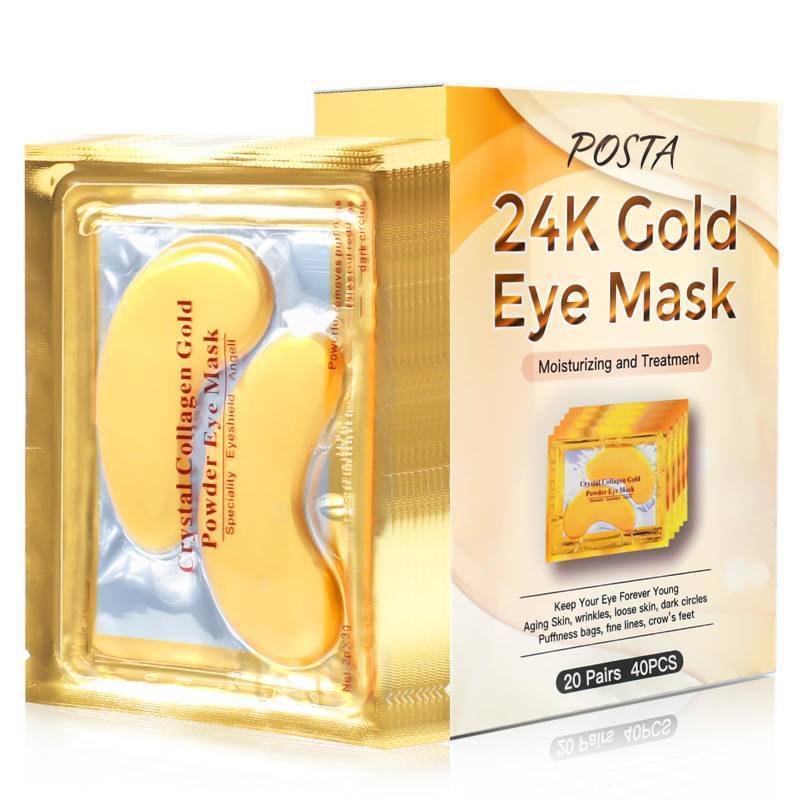 lot 7137 image: POSTA 24K Gold Eye Mask, 20 Pairs Eye Treatment Mask With Collagen, Under Eye Mask Treatment for Puffy Eyes, Dark Circles Corrector, Used for Eye Bags, Anti Aging Patches Luxury Gift for Women and Men