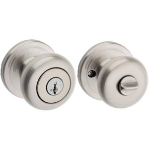 lot 5384 image: Juno Keyed Entry Knob featuring SmartKey� in Satin Nickel