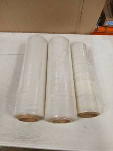 lot 5408 image: Clear Stretch Wrap Film Rolls 3 Partially Used Rolls