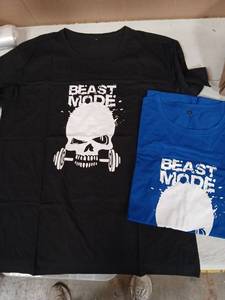 lot 15454 image: Beast Mode Graphic T-Shirt Lot 2 Pieces Size L Black Blue