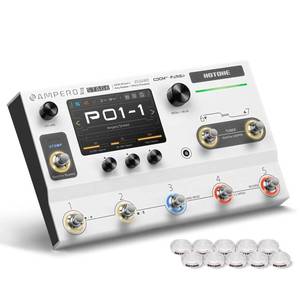 lot 15461 image: HOTONE Multi-Effects Pedal Dual Effect Chains with FX Loop MIDI IO Stereo OTG USB Audio Interface Touch Screen Ampero II Stage(Include 10 PCS Additional Footswitch Toppers By VOLKTONE)