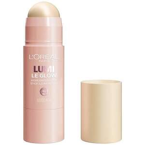 lot 138 image: LOreal Paris Lumi Le Glass Highlighter Stick - 635 Glowy Golden Couture - 0.25oz - Retail $20