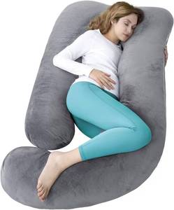 lot 1553 image: 60-Inch U-Shaped Pregnancy Pillow with Velvet Cover - Maternity Pillow