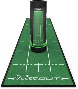 lot 1562 image: $80 PuttOUT Medium Putting Mat (7.9ft x 1.6ft) Green