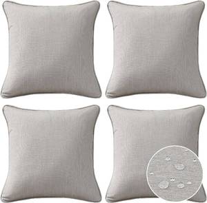 lot 1563 image: $100 Sunbrella Water-Repellent Pillows with Inserts, Set of 4, 18x18 Pebble