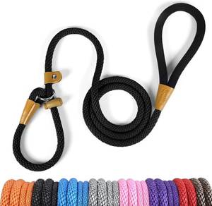 lot 1597 image: lynxking 8 ft Dog Leash Slip Lead 2 Pack Heavy-Duty Braided Training Leashe