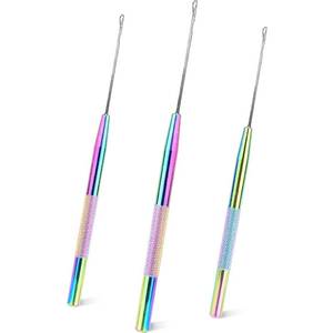 lot 1622 image: NEWISHTOOL Stainless Hair Extensions Loop Needle Pulling Hook Tool, 3 PCS