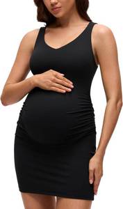 lot 1637 image: CRZ YOGA Maternity V-Neck Mini Dress  Butterluxe, Built-in Shelf Bra
