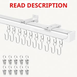lot 1660 image: $64 Ceiling Curtain Track 12-15 ft White, CeilingWall Rail System, 50 Roll