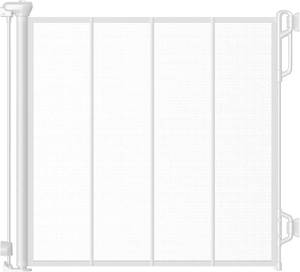 lot 1680 image: SPACEANY Reinforced Retractable BabyDog Gate, 33.5 Tall, 55 Wide, White