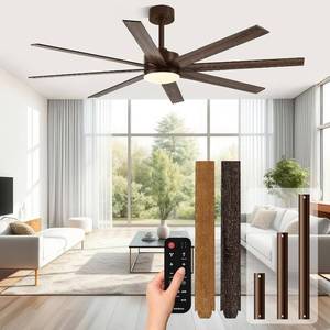 lot 1686 image: $120 Conciseer 72-Inch Ceiling Fan with Lights, Remote, 6-Speed Quiet DC Mo