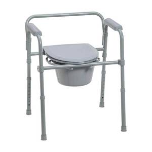 lot 1695 image: Drive Medical 22.5-Inches 7.5-Quarts Adjustable Bedside Commode