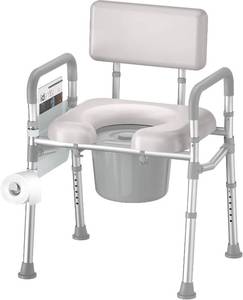 lot 1696 image: $110 soundfuse Bedside Commode with Padded Seat and Aluminum Frame