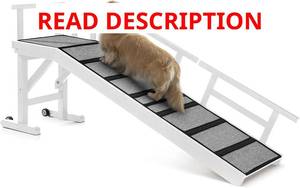 lot 1703 image: $149 Dog Ramp for Bed or Couch, 60 Long, White, 20  Slope, Non-Slip