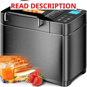 lot 1708 image: $139 KBS Premium 2LB Convection Bread Maker 710W Stainless Steel, 17-in-1
