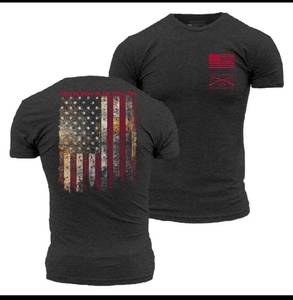 lot 1720 image: Grunt Style Red Blood Blue Collar T-Shirt - Dark Gray - 4XL