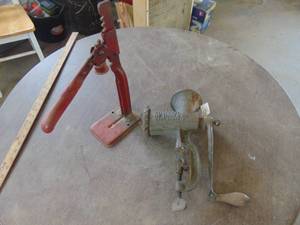 lot 4857 image: Meat Grinder and Bottle Topper