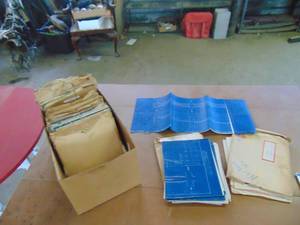 lot 4939 image: Box of Blue Line Drawing - Road Maps