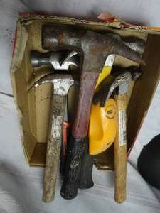 lot 25235 image: Lot of Mixed tools, Stud Finder, 5 hammers
