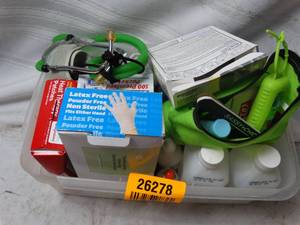 lot 26278 image: Lot of Misc. Medical supplies including stethoscope , blood pressure reader etc