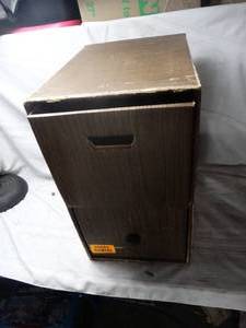 lot 25283 image: Thick cardboard storage drawers faux wood design