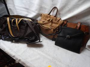 lot 26239 image: Lot of Misc. Brown womens handbags and purses