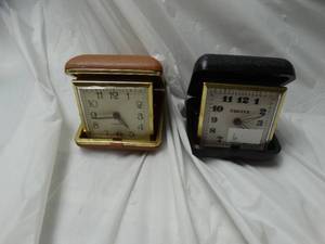 lot 36607 image: Vintage Equity travel alarm set of two