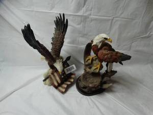 lot 27941 image: 2 American bald Eagle statues set