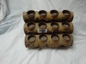 lot 27944 image: Wooden Tea light candle holder statue decoration