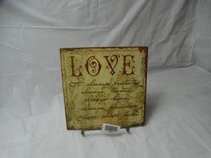 lot 27957 image: One Love wall art sign, and one standing frame for any picture flat piece of art frame or book