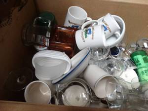 lot 27961 image: HUGE lot of glass cups and other kitchenwares